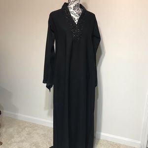 Black Muslim Rhinestone Colorful Abaya Jilbab